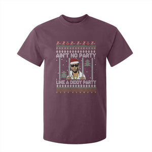 Funny Christmas T Shirt For Kid Ain't No Party Like a Diddy Party Ugly Christmas Sweater TS10 Maroon Print Your Wear