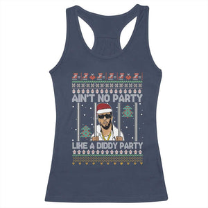 Funny Christmas Racerback Tank Top Ain't No Party Like a Diddy Party Ugly Christmas Sweater TS10 Navy Print Your Wear