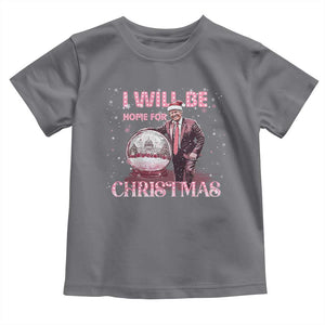 Funny Christmas Trump Toddler T Shirt I'll Be Home for Xmas Gifts TS10 Charcoal Print Your Wear
