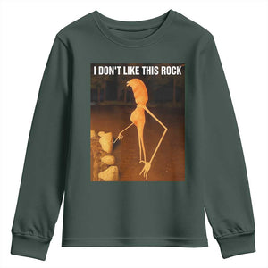 Marcus The Worm Christmas Youth Sweatshirt I Don't Like This Rock Funny Meme TS10 Dark Forest Green Print Your Wear