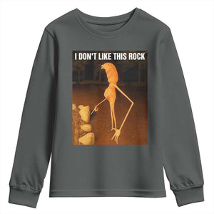 Marcus The Worm Christmas Youth Sweatshirt I Don't Like This Rock Funny Meme TS10 Dark Heather Print Your Wear