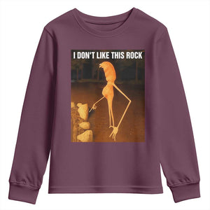 Marcus The Worm Christmas Youth Sweatshirt I Don't Like This Rock Funny Meme TS10 Maroon Print Your Wear
