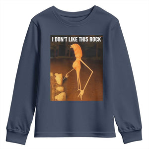 Marcus The Worm Christmas Youth Sweatshirt I Don't Like This Rock Funny Meme TS10 Navy Print Your Wear
