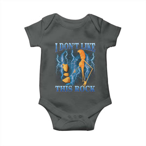 Funny Christmas Marcus The Worm Baby Onesie I Don't Like This Rock Brain Rot TS10 Dark Heather Print Your Wear