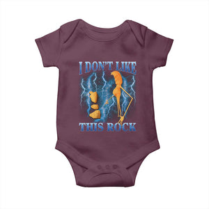 Funny Christmas Marcus The Worm Baby Onesie I Don't Like This Rock Brain Rot TS10 Maroon Print Your Wear