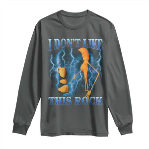 Funny Christmas Marcus The Worm Long Sleeve Shirt I Don't Like This Rock Brain Rot TS10 Dark Heather Print Your Wear