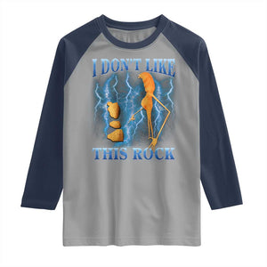 Funny Christmas Marcus The Worm Raglan Shirt I Don't Like This Rock Brain Rot TS10 Sport Gray Navy Print Your Wear