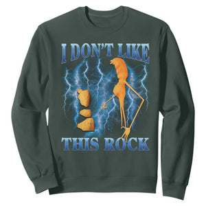 Funny Christmas Marcus The Worm Sweatshirt I Don't Like This Rock Brain Rot TS10 Dark Forest Green Print Your Wear