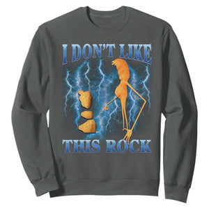 Funny Christmas Marcus The Worm Sweatshirt I Don't Like This Rock Brain Rot TS10 Dark Heather Print Your Wear