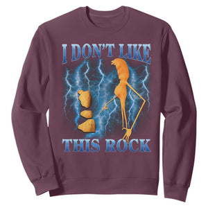 Funny Christmas Marcus The Worm Sweatshirt I Don't Like This Rock Brain Rot TS10 Maroon Print Your Wear