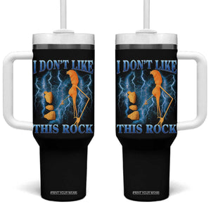 Funny Christmas Marcus The Worm Tumbler With Handle I Don't Like This Rock Brain Rot TS10 One Size: 40 oz Black Print Your Wear