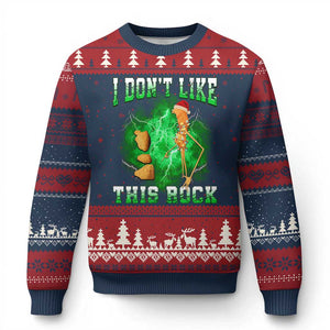 Funny Marcus The Worm Ugly Christmas Sweater I Don't Like This Rock Brain Rot TS10 Navy Red Print Your Wear