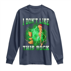 Funny Marcus The Worm Long Sleeve Shirt I Don't Like This Rock Brain Rot TS10 Navy Print Your Wear