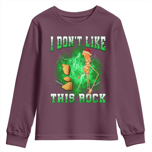 Funny Marcus The Worm Youth Sweatshirt I Don't Like This Rock Brain Rot TS10 Maroon Print Your Wear