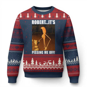 Marcus The Worm Meme Ugly Christmas Sweater Robert Its Pissing Me Off TS10 Navy Red Print Your Wear