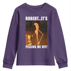 Marcus The Worm Meme Youth Sweatshirt Robert Its Pissing Me Off TS10 Purple Print Your Wear
