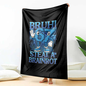 Bruh 6 7 Steal a Brainrot Throw Blanket 6-7 Funny Brainrot Meme Six Seven Bootleg TS10 Print Your Wear