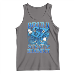 Bruh 6 7 Steal a Brainrot Tank Top 6-7 Funny Brainrot Meme Six Seven Bootleg TS10 Deep Heather Print Your Wear
