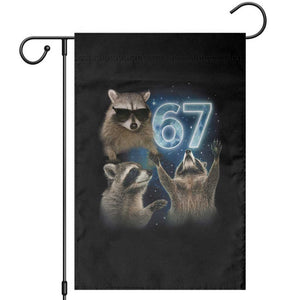 Funny 67 Raccoon Meme Garden Flag Howling at The Moon Funny Six Seven Weird Cursed TS10 Black Print Your Wear