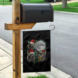 3 Raccoons Howling At Moon Christmas Garden Flag Funny Weird Cursed Meme TS10 Print Your Wear