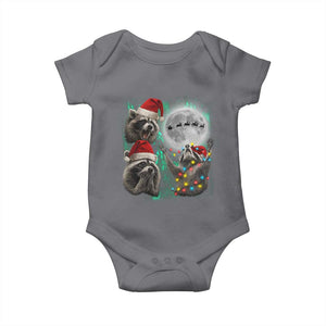 3 Raccoons Howling At Moon Christmas Baby Onesie Funny Weird Cursed Meme TS10 Charcoal Print Your Wear