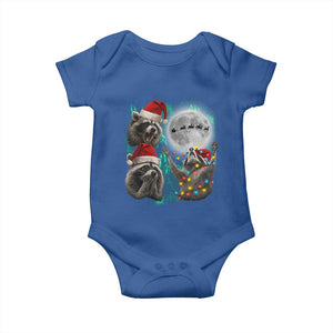3 Raccoons Howling At Moon Christmas Baby Onesie Funny Weird Cursed Meme TS10 Royal Blue Print Your Wear