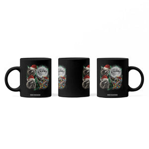 3 Raccoons Howling At Moon Christmas Coffee Mug Funny Weird Cursed Meme TS10 Print Your Wear