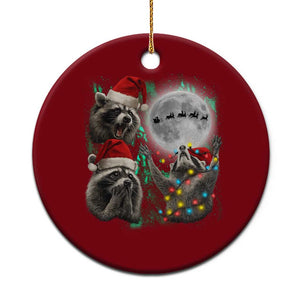 3 Raccoons Howling At Moon Christmas Ceramic Ornament Funny Weird Cursed Meme TS10 1pc Red Print Your Wear
