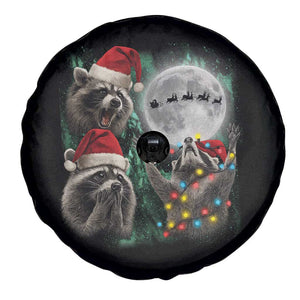 3 Raccoons Howling At Moon Christmas Spare Tire Cover Funny Weird Cursed Meme TS10 Print Your Wear