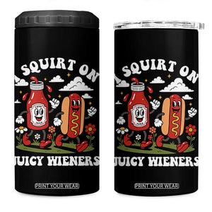 I Squirt On Juicy Wieners 4 in 1 Can Cooler Tumbler Inappropriate Raunchy Humor TS10 One Size: 16 oz Black Print Your Wear