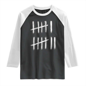 Funny Six Seven 67 Meme Raglan Shirt Tally Marks 6 7 Numbers Gen Alpha Slang TS10 Black White Print Your Wear