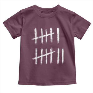 Funny Six Seven 67 Meme Toddler T Shirt Tally Marks 6 7 Numbers Gen Alpha Slang TS10 Maroon Print Your Wear