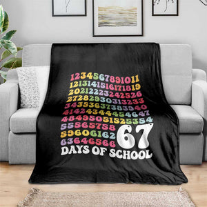 67 Days of School Throw Blanket Funny Six Seven Meme Teacher Student Gen Alpha Slang TS10 Print Your Wear