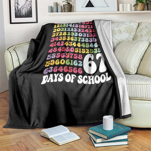 67 Days of School Throw Blanket Funny Six Seven Meme Teacher Student Gen Alpha Slang TS10 Print Your Wear