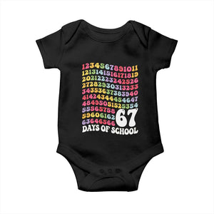 67 Days of School Baby Onesie Funny Six Seven Meme Teacher Student Gen Alpha Slang TS10 Black Print Your Wear