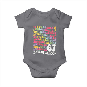 67 Days of School Baby Onesie Funny Six Seven Meme Teacher Student Gen Alpha Slang TS10 Charcoal Print Your Wear