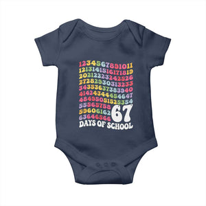 67 Days of School Baby Onesie Funny Six Seven Meme Teacher Student Gen Alpha Slang TS10 Navy Print Your Wear