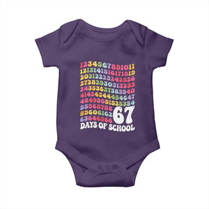 67 Days of School Baby Onesie Funny Six Seven Meme Teacher Student Gen Alpha Slang TS10 Purple Print Your Wear
