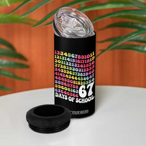 67 Days of School 4 in 1 Can Cooler Tumbler Funny Six Seven Meme Teacher Student Gen Alpha Slang TS10 Print Your Wear