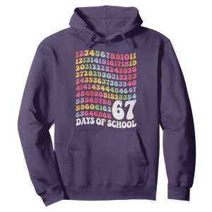 67 Days of School Hoodie Funny Six Seven Meme Teacher Student Gen Alpha Slang TS10 Purple Print Your Wear