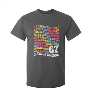 67 Days of School T Shirt For Kid Funny Six Seven Meme Teacher Student Gen Alpha Slang TS10 Dark Heather Print Your Wear