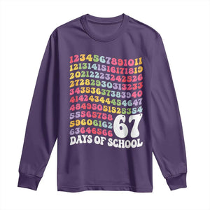 67 Days of School Long Sleeve Shirt Funny Six Seven Meme Teacher Student Gen Alpha Slang TS10 Purple Print Your Wear