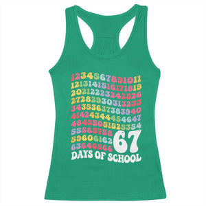 67 Days of School Racerback Tank Top Funny Six Seven Meme Teacher Student Gen Alpha Slang TS10 Irish Green Print Your Wear