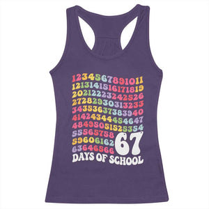 67 Days of School Racerback Tank Top Funny Six Seven Meme Teacher Student Gen Alpha Slang TS10 Purple Print Your Wear