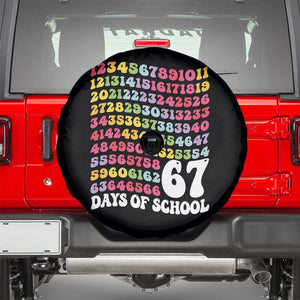 67 Days of School Spare Tire Cover Funny Six Seven Meme Teacher Student Gen Alpha Slang TS10 Black Print Your Wear