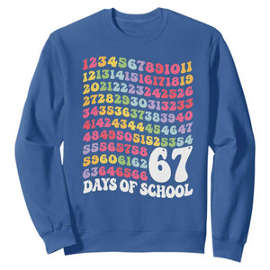 67 Days of School Sweatshirt Funny Six Seven Meme Teacher Student Gen Alpha Slang TS10 Royal Blue Print Your Wear
