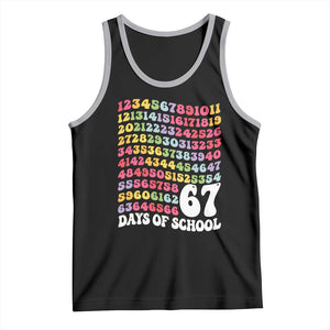 67 Days of School Tank Top Funny Six Seven Meme Teacher Student Gen Alpha Slang TS10 Black Athletic Heather Print Your Wear
