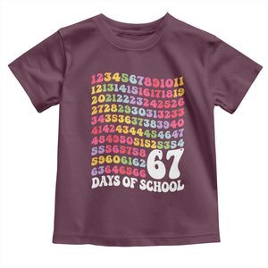 67 Days of School Toddler T Shirt Funny Six Seven Meme Teacher Student Gen Alpha Slang TS10 Maroon Print Your Wear