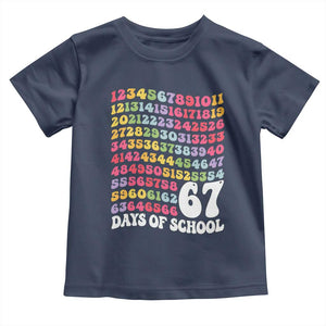 67 Days of School Toddler T Shirt Funny Six Seven Meme Teacher Student Gen Alpha Slang TS10 Navy Print Your Wear
