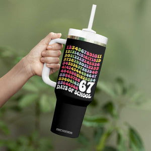 67 Days of School Tumbler With Handle Funny Six Seven Meme Teacher Student Gen Alpha Slang TS10 Print Your Wear